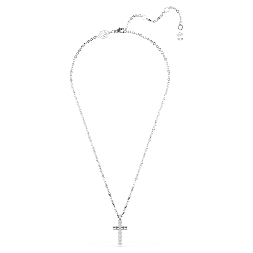 swarovski insigne pendant  pav   cross  white  rhodium plated