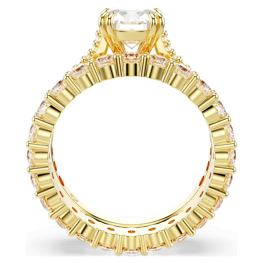 swarovski stilla ring  set  2   round cut  white  gold tone plated