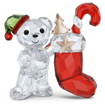 swarovski kris bear holiday stocking