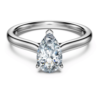 swarovski eternity solitaire ring  laboratory grown diamonds 1 ct tw  pear cut  18k white gold