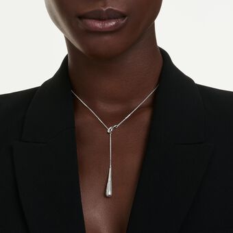 swarovski classica y pendant  round cut  white  sterling silver