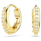 swarovski matrix hoop earrings round cut white gold tone plated