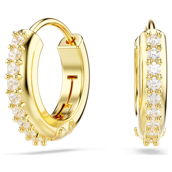 swarovski matrix hoop earrings round cut white gold tone plated