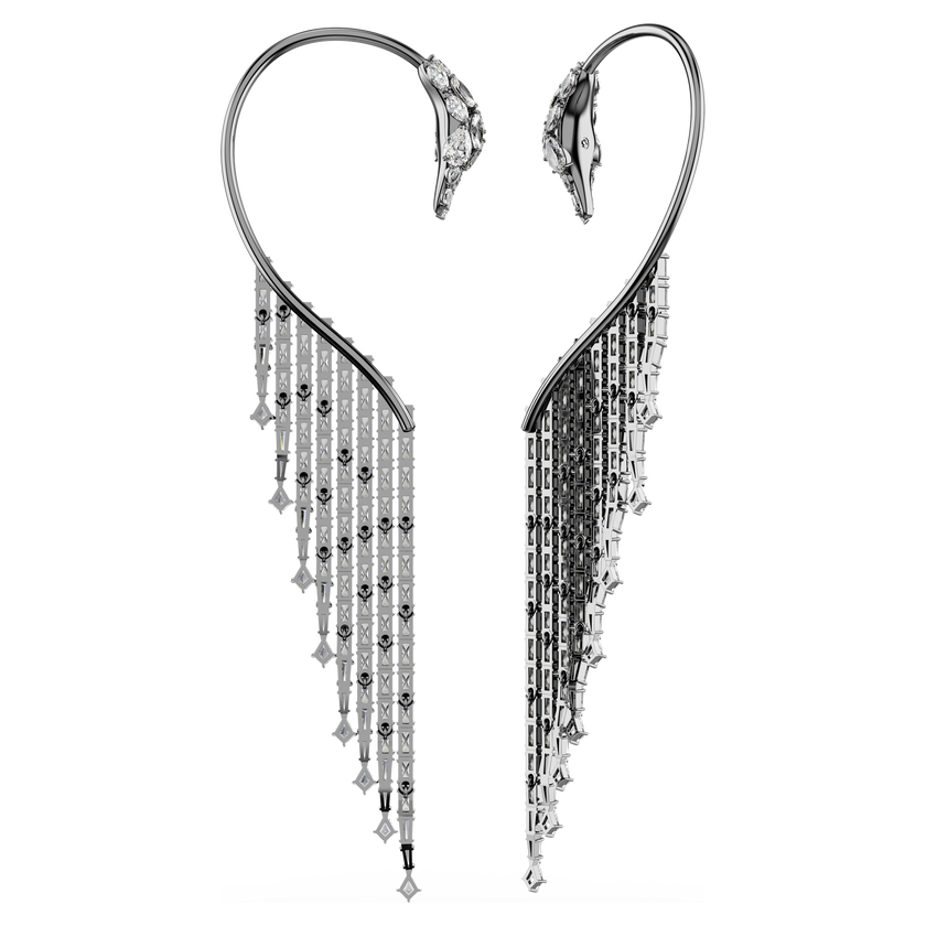 swarovski the vienna collection ear cuffs  swan  white  ruthenium plated