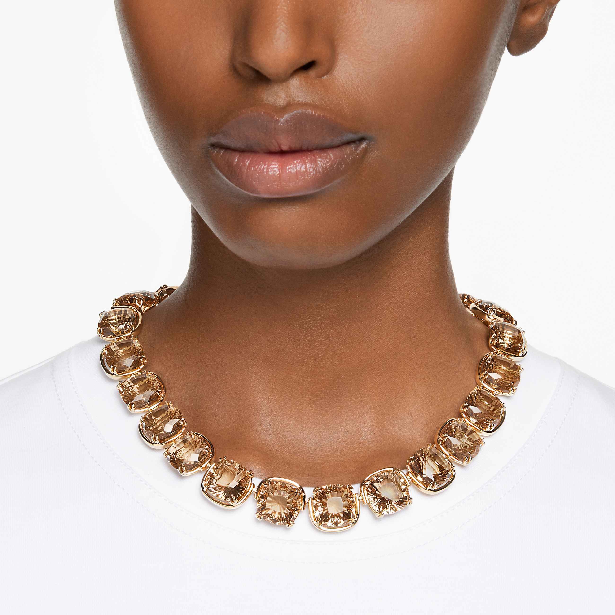 Buy Swarovski Harmonia choker Cushion cut Gold tone Gold tone plated