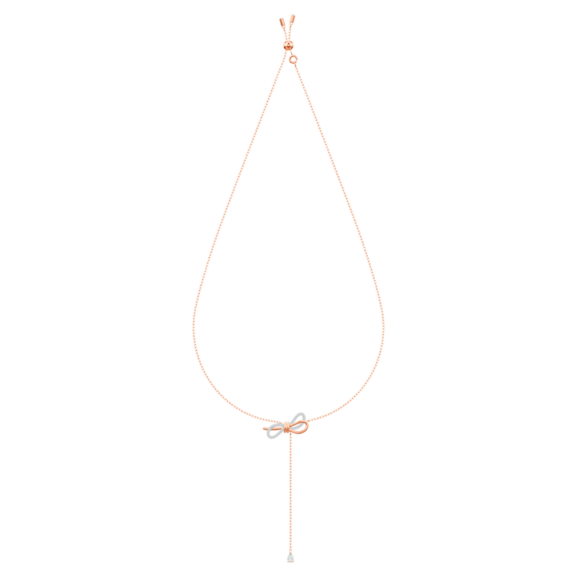 swarovski lifelong bow necklace  bow  white  mixed metal finish