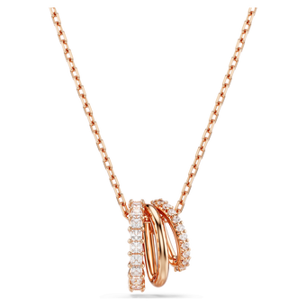 swarovski hyperbola pendant  mixed cuts  white  rose gold tone plated