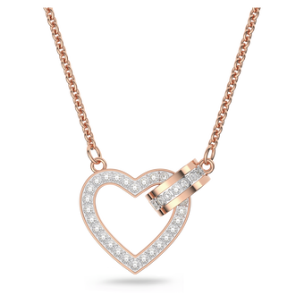 swarovski lovely necklace  heart  white  18k rose gold finish