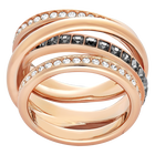 Dynamic Ring, Grey, Rose Gold Plated