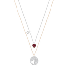 Crystal Wishes Heart Pendant Set, Red, Mixed plating