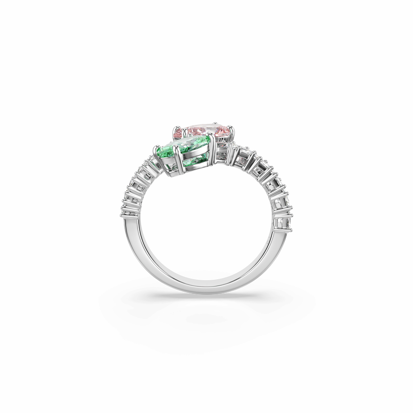ariana grande x swarovski open ring  mixed cuts  multicolored  rhodium plated