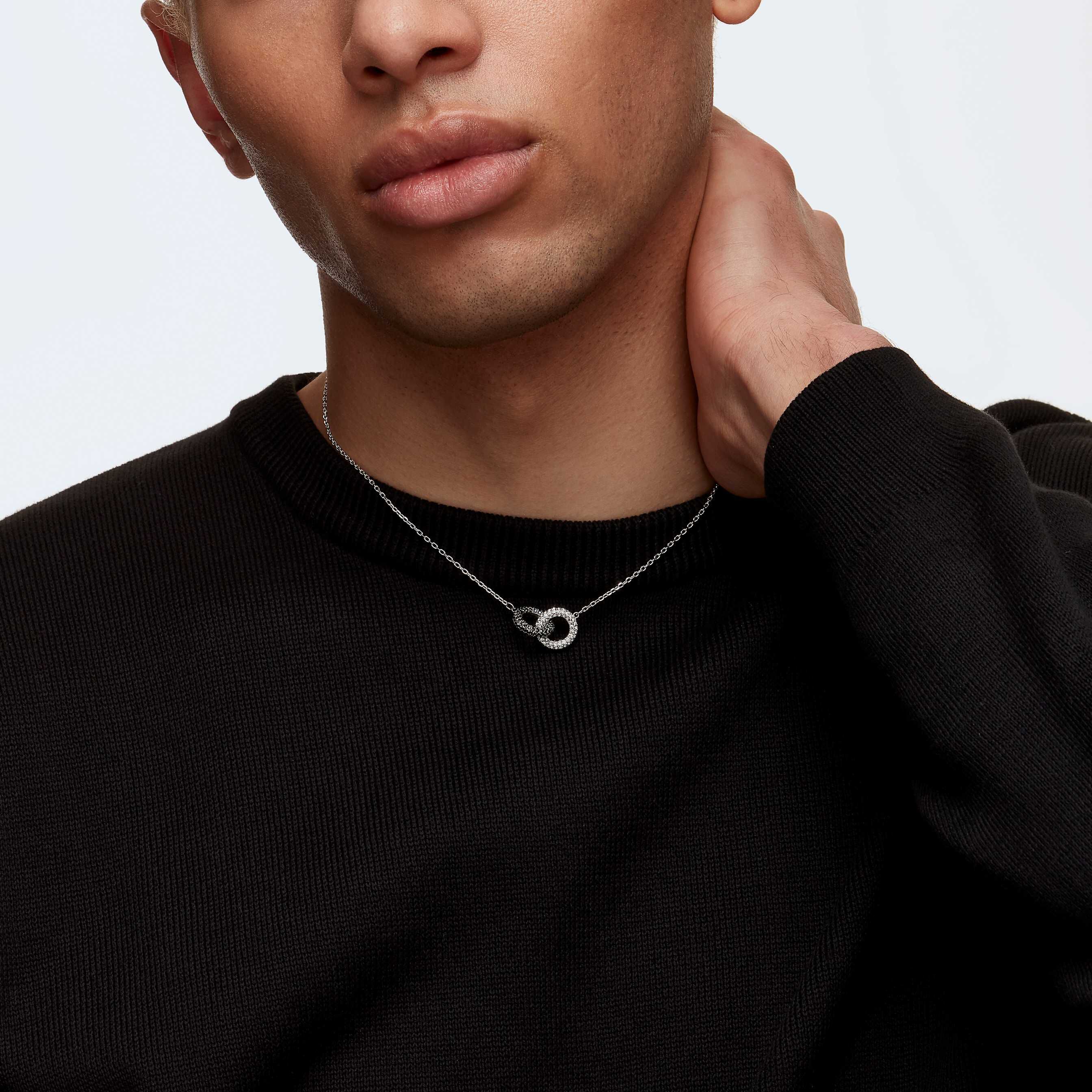 swarovski stone necklace  multi colored  rhodium plating