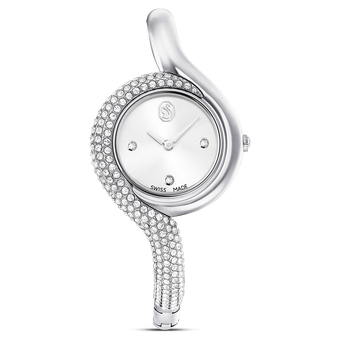 swarovski dextera asymmetric watch swiss made metal bracelet silver tone stainless steel