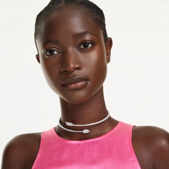 swarovski idyllia choker  mixed cuts  arrow  white  rhodium plated