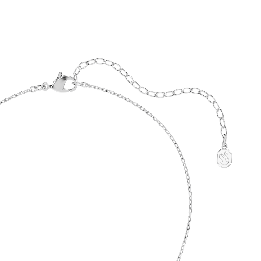 swarovski chroma pendant  mixed cuts  star  white  rhodium plated