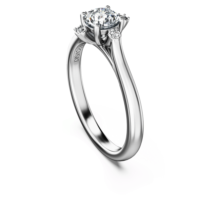 swarovski galaxy ring  lab grown diamonds 0 5 ct tw  round shape  18k white gold