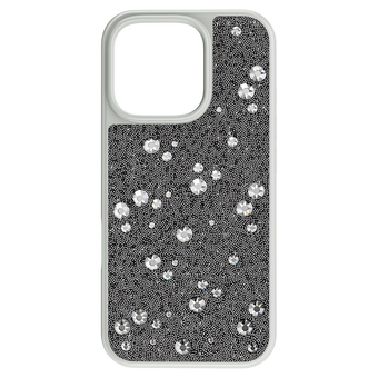 swarovski high smartphone case scattered design iphone 16 pro silver tone
