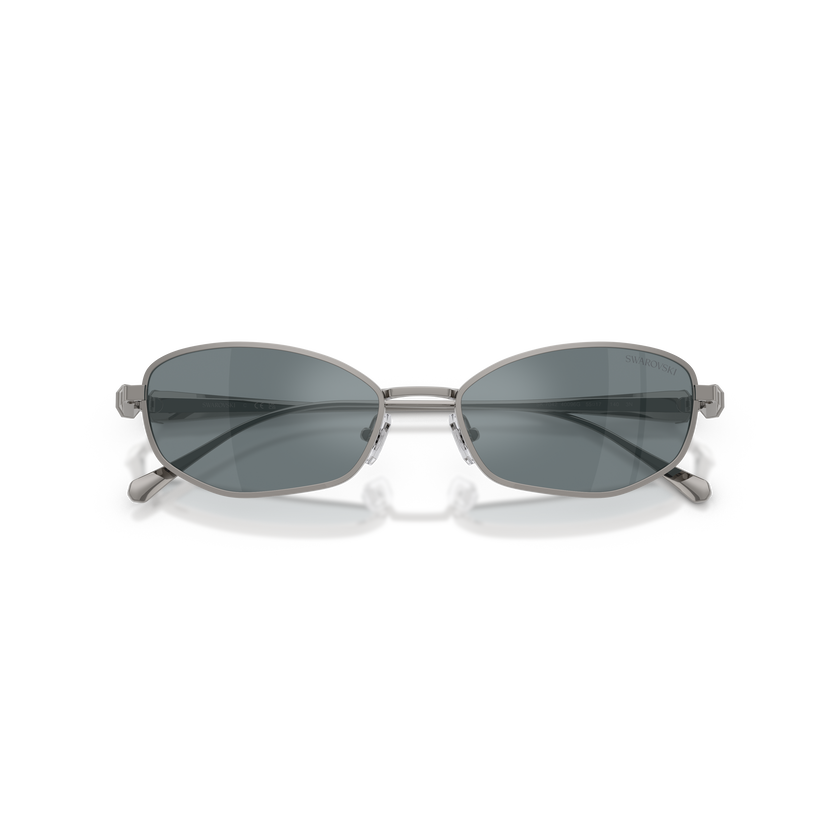 swarovski sunglasses  pillow shape  sk7042  silver tone