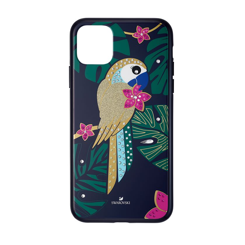 Tropical Parrot Smartphone Case with Bumper, iPhone® 11 Pro Max, Dark multi-colored