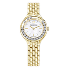 Lovely Crystals Watch, Metal bracelet, Gold-tone PVD