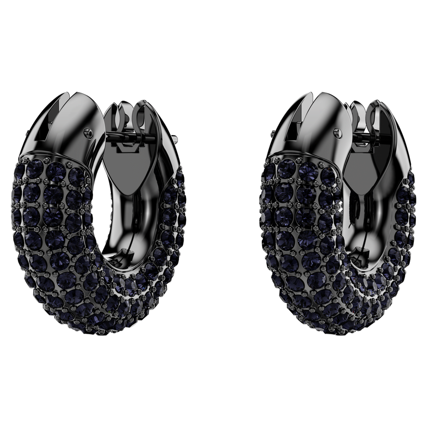 swarovski dextera hoop earrings  pav  crystal  ruthenium plated