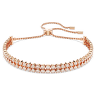 swarovski matrix tennis bracelet round cut white rose gold tone plated