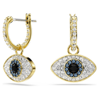 swarovski symbolica drop earrings evil eye blue gold tone plated