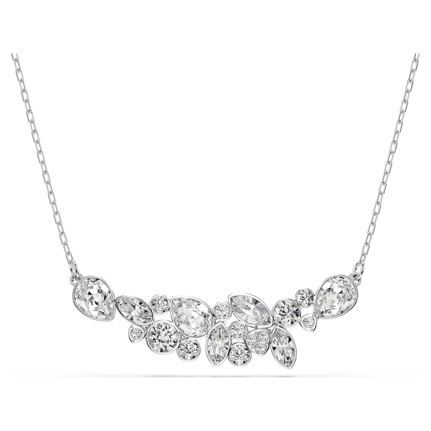 swarovski diapason necklace  mixed cuts  white  rhodium plated