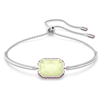 swarovski orbita bracelet   octagon cut crystal  multicolored  rhodium plated