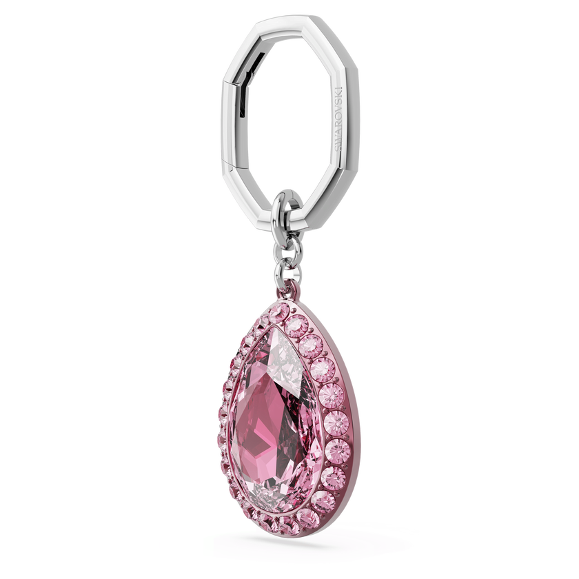swarovski key ring  pear cut  pink
