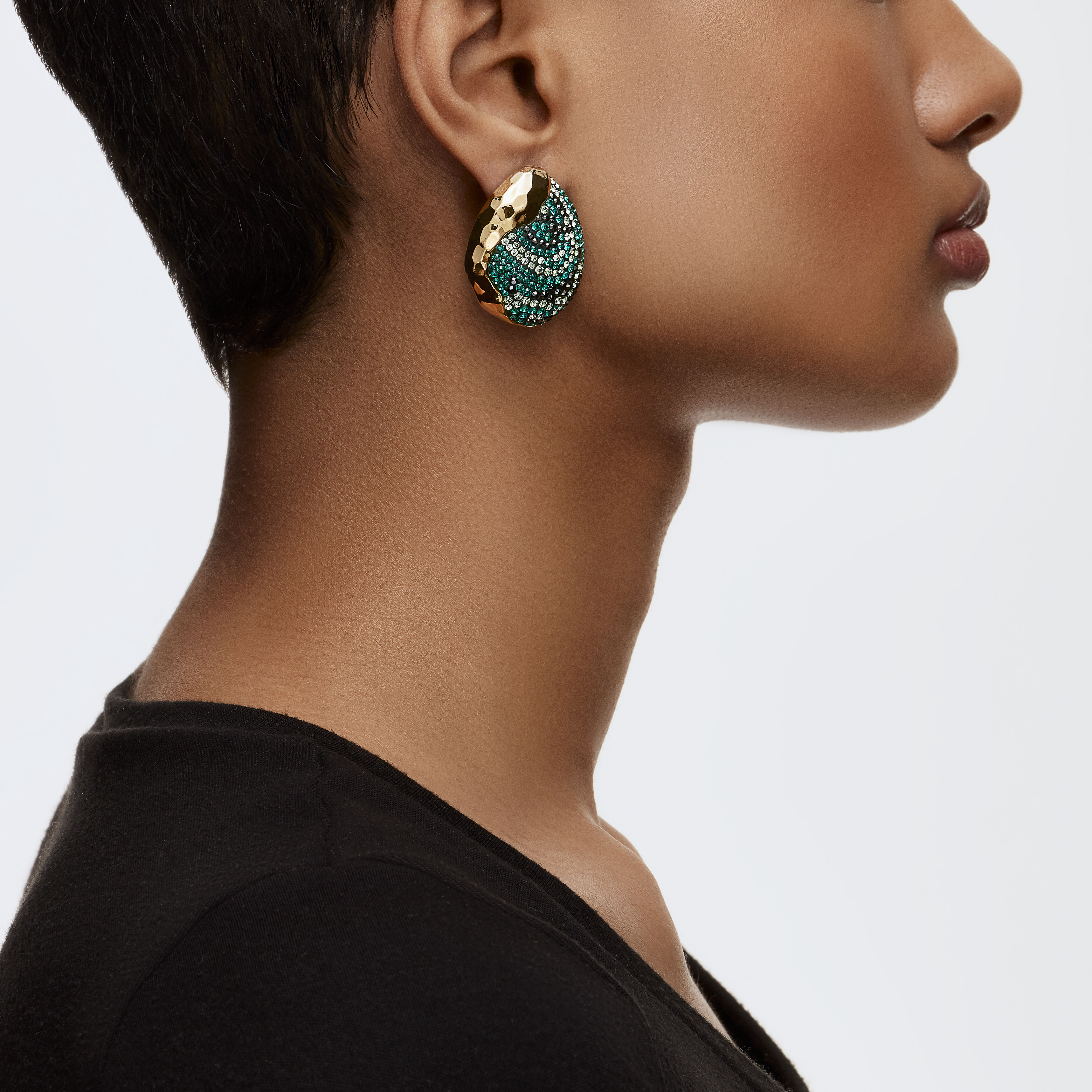 Clip on green earrings sales