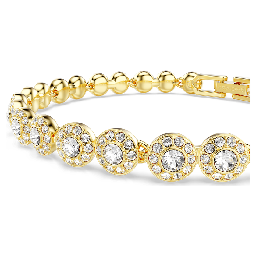 swarovski una angelic set  round cut  white  gold tone plated