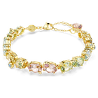 swarovski gema tennis bracelet mixed cuts multicolored gold tone plated