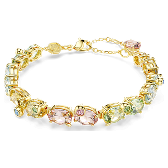 swarovski gema tennis bracelet mixed cuts multicolored gold tone plated