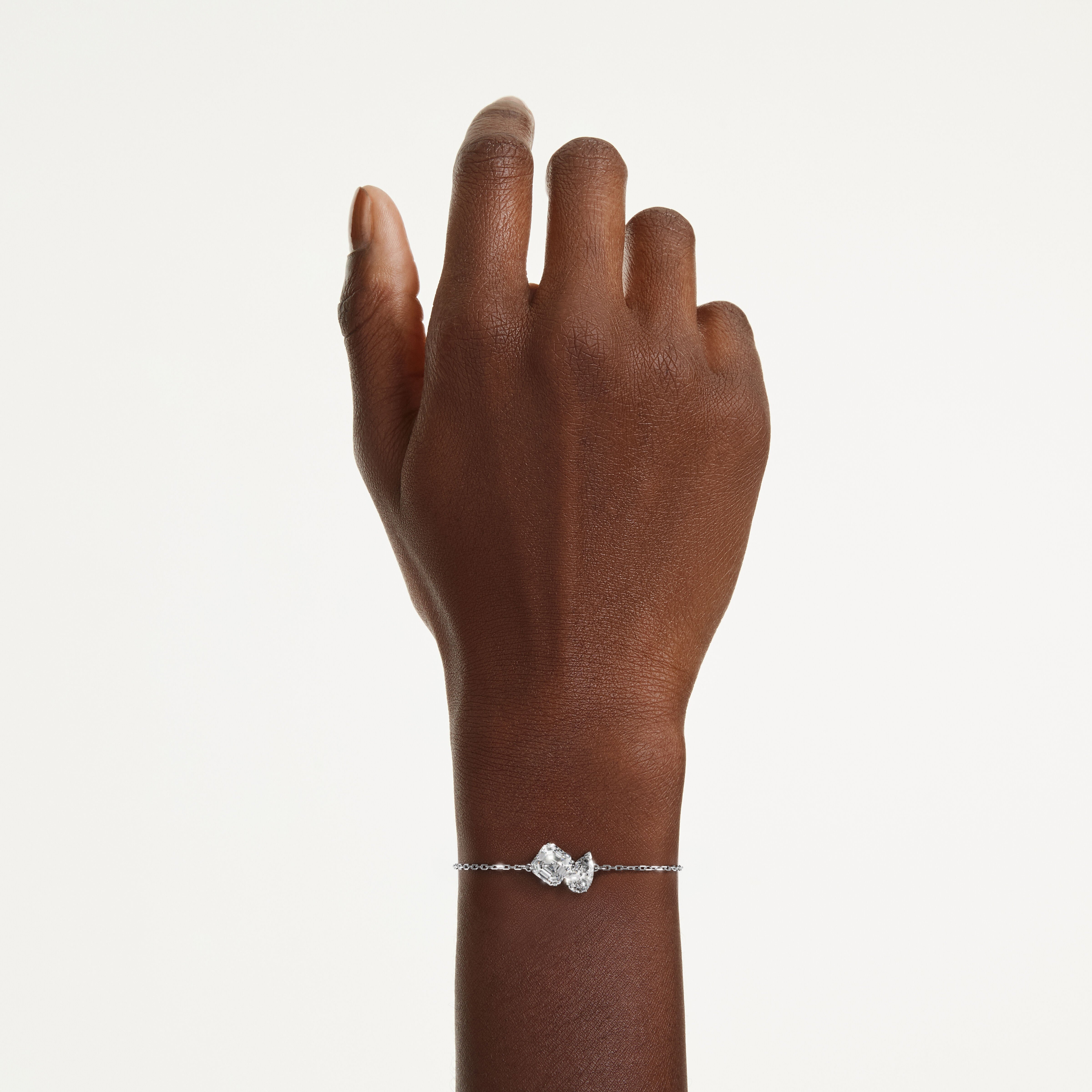 swarovski mesmera bracelet  mixed cuts  white  rhodium plated