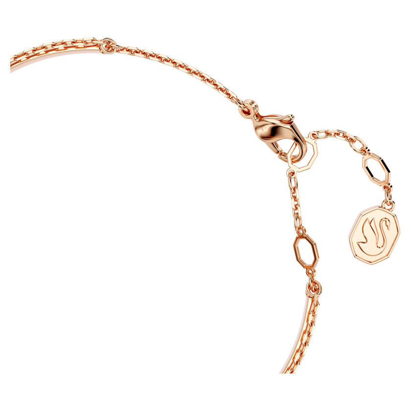 swarovski swan bangle  swan  black  rose gold tone plated