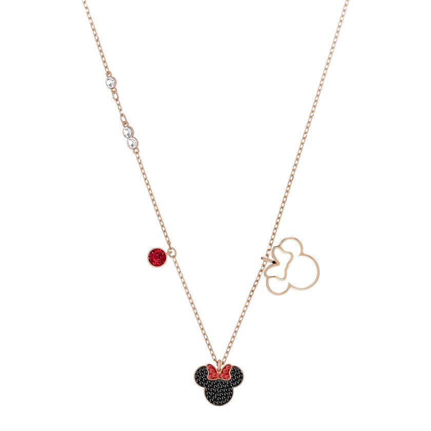 Mickey & Minnie Pendant, Multi-Colored, Rose Gold Plating