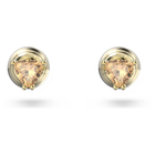 Stilla stud earrings, Orange, Gold-tone plated