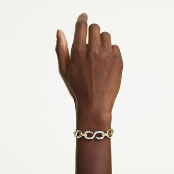 swarovski dextera bracelet  round cut  t bar  white  mixed metal finish