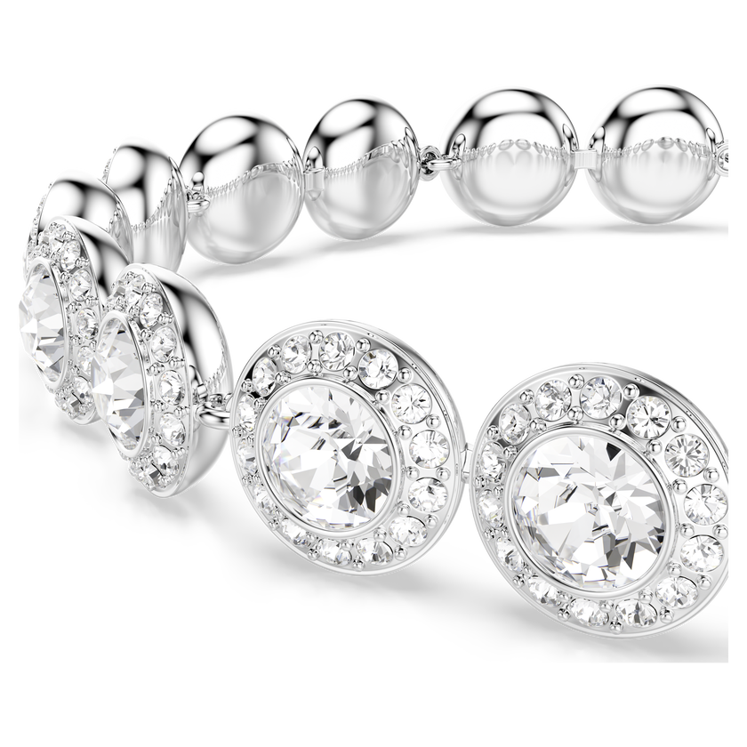 swarovski una angelic bracelet  round cut  white  rhodium plated