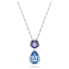 swarovski chroma pendant  mixed cuts  multicolored  rhodium plated