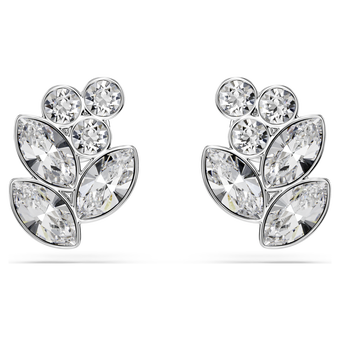 swarovski diapason stud earrings  mixed cuts  white  rhodium plated