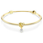 swarovski lifelong bangle  round cut  heart  white  18k gold finish