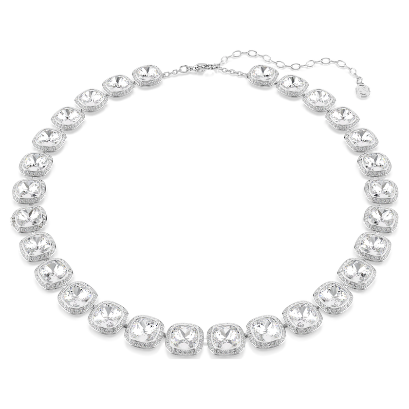 swarovski una angelic necklace  cushion cut  white  rhodium plated