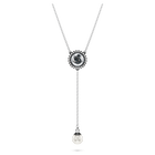 swarovski swan y pendant crystal pearl swan gray rhodium plated