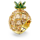 Idyllia cocktail ring, Pineapple, Multicolored, Gold-tone plated