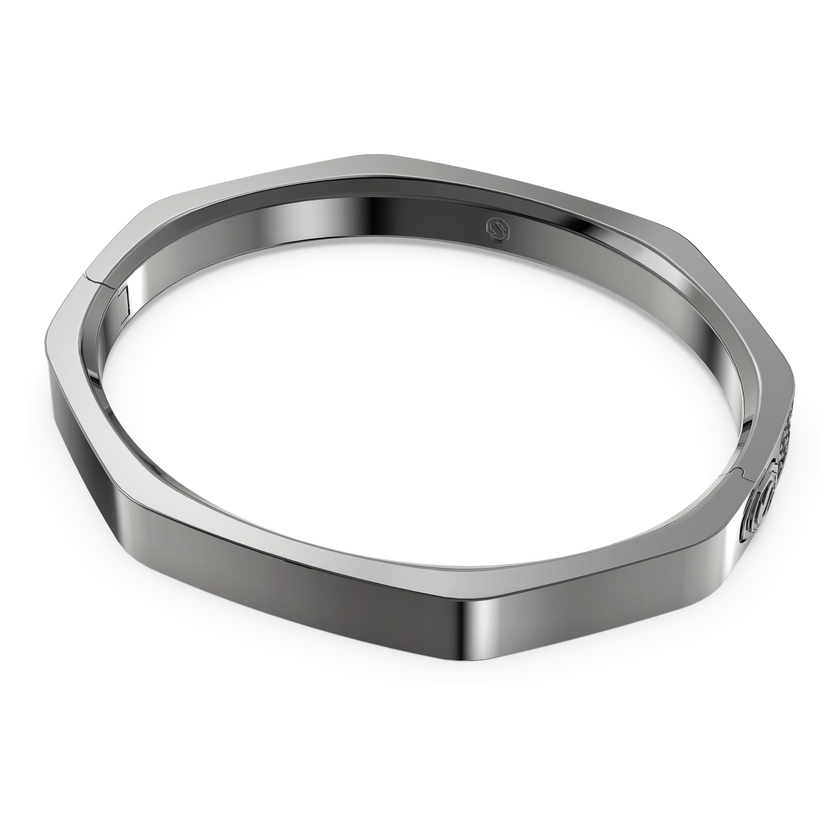 swarovski dextera bangle  octagon shape  black  ruthenium plated