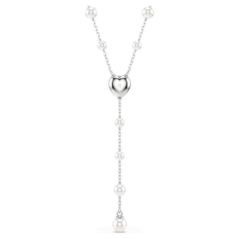 ariana grande x swarovski y necklace  mixed cuts  heart  white  rhodium plated