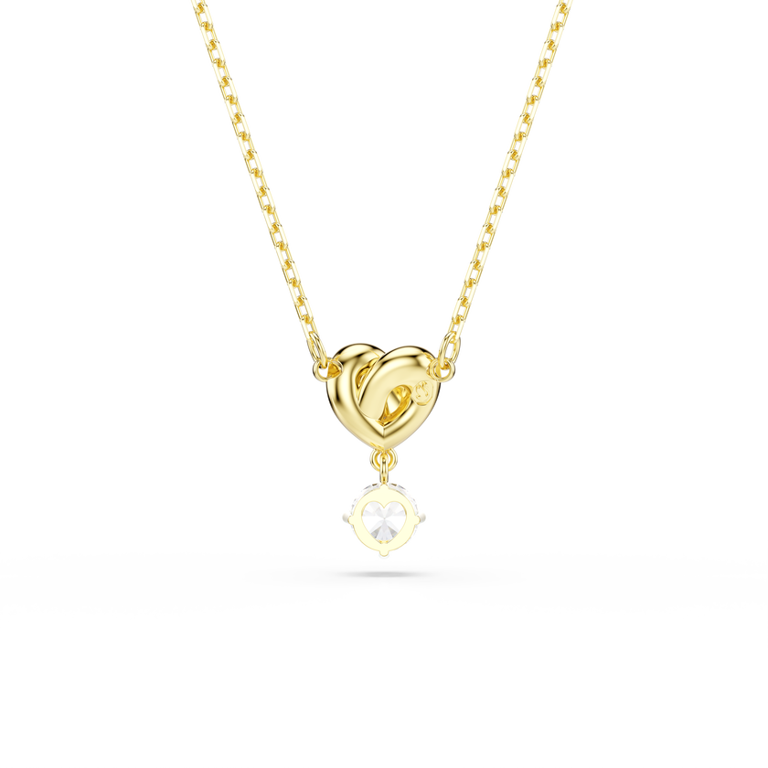 swarovski lifelong pendant  round cut  heart  white  gold tone plated