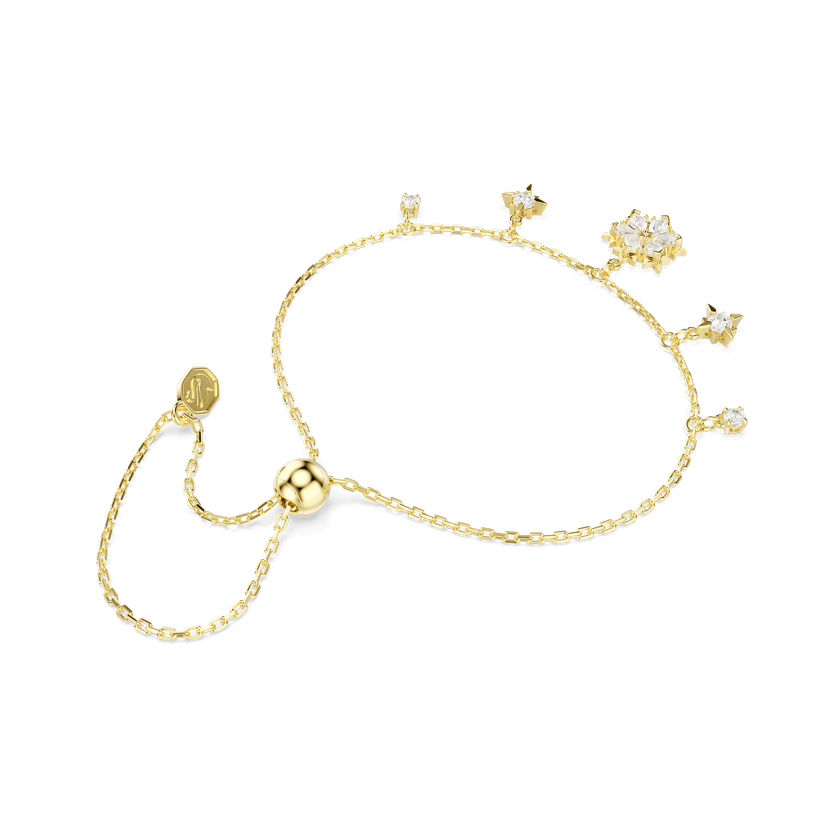 swarovski magic bracelet  mixed cuts  snowflake  white  18k gold finish